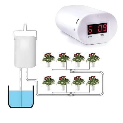 Rechargeable Plant Watering System with LCD Screen and 8-Pot Capacity, 120-Day Battery