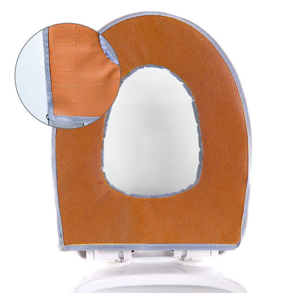 Plush Cushioned Toilet Seat Cover with Machine Washable Fabric and Waterproof Design