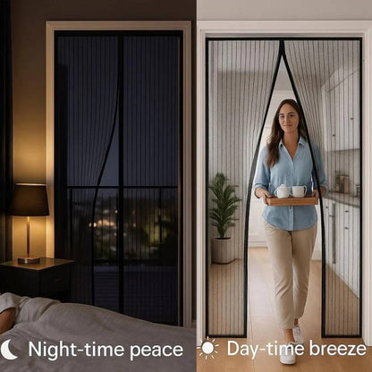 Magnetic Screen Door with Auto Close Panels and Polyester Mesh, Custom Fit