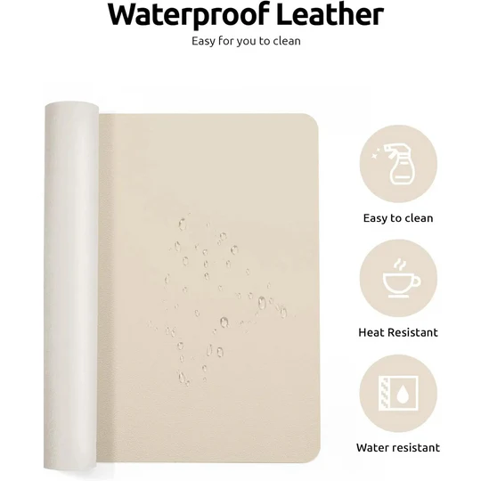 PU Leather Desk Protector, Waterproof Non-Slip Mat