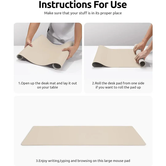 PU Leather Desk Protector, Waterproof Non-Slip Mat