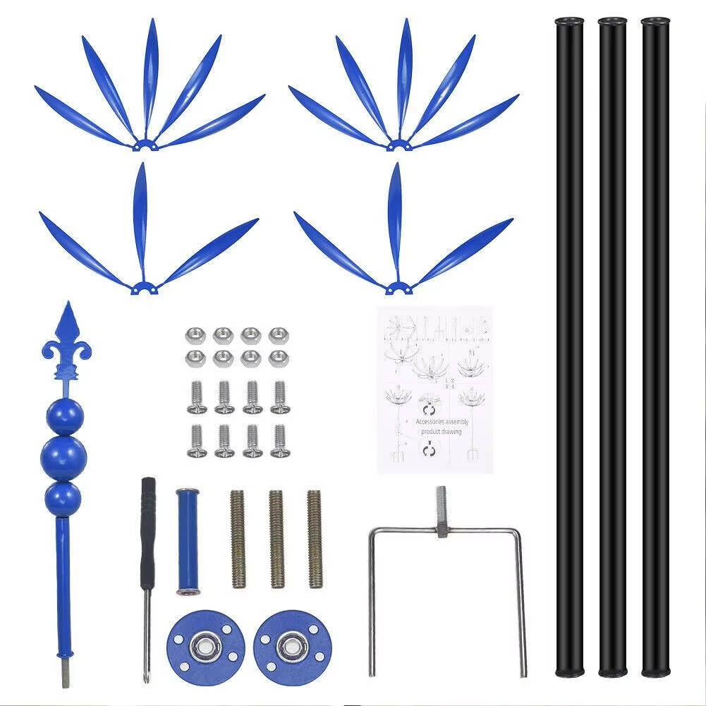 Garden Tulip Wind Spinner with 360-Degree Rotation and Iron Frame