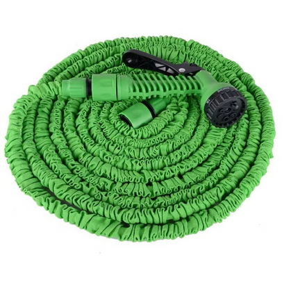 Expandable Garden Hose with Brass Connectors and Multi Pattern Spray Nozzle