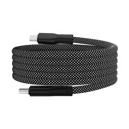 Self-Coiling Charging Cable with Magnetic Tips and Braided Protection, 3.3ft