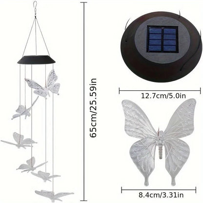 LED Solar Wind Chimes with Six Rotating Colors and Automatic Dusk Sensor