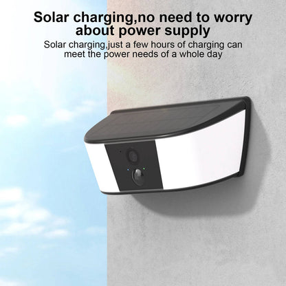 Solar Rechargeable Floodlight Camera with Human Detection and Dual Band Wifi, 2K Resolution