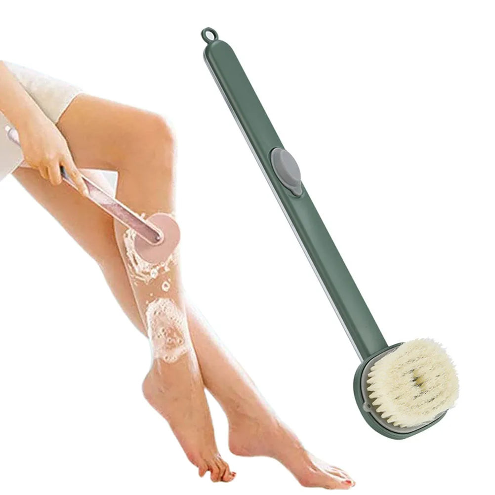 Back Scrubber with Gel Dispenser and Curved Handle, 14.2 Inch Reach