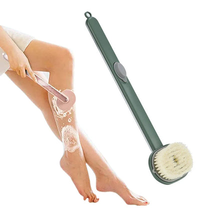 Back Scrubber with Gel Dispenser and Curved Handle, 14.2 Inch Reach