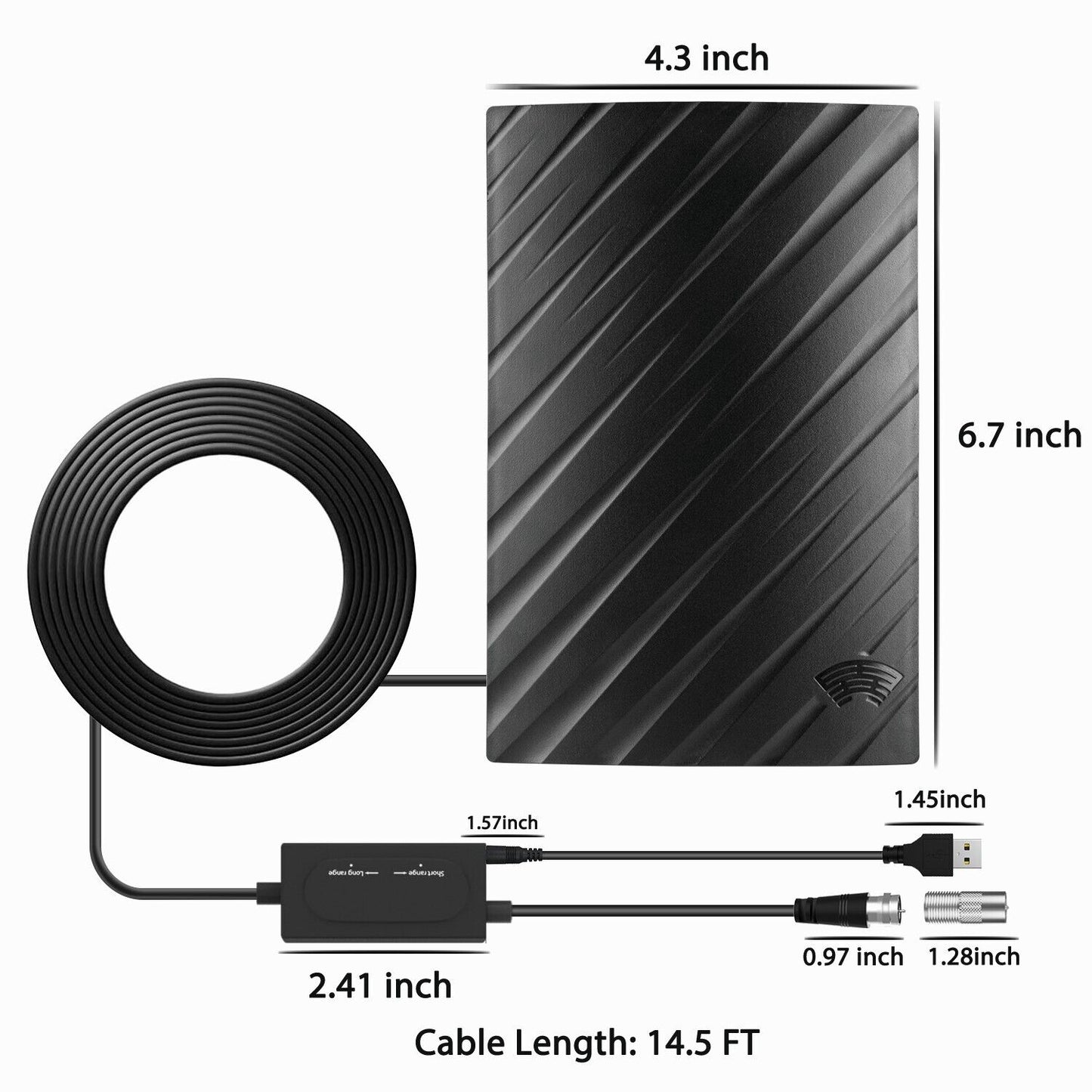Indoor Digital Antenna with 600 Mile Reception and 4K Support