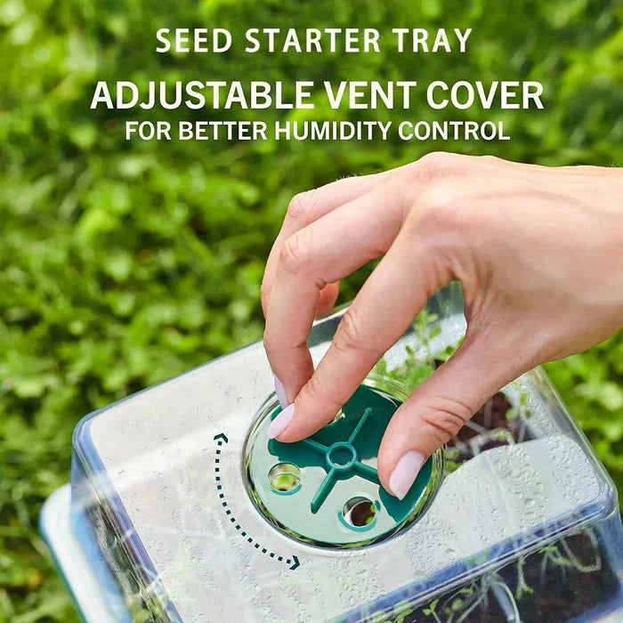 Plant Seed Starter Tray with Full Spectrum Grow Light and Dome Cover