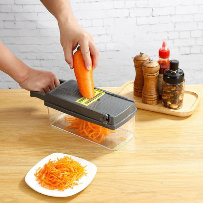 Vegetable Chopper with Slicer, Grater and Ricer Attachments