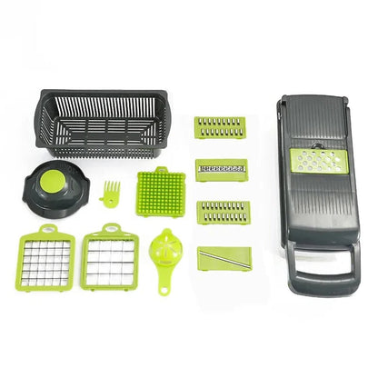 Vegetable Chopper with Slicer, Grater and Ricer Attachments