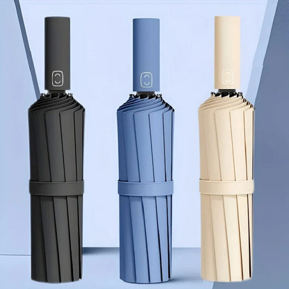 Foldable Umbrella with Reinforced Ribs and UV Blocking Canopy