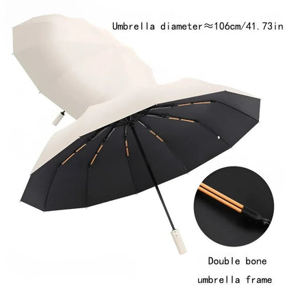 Foldable Umbrella with Reinforced Ribs and UV Blocking Canopy