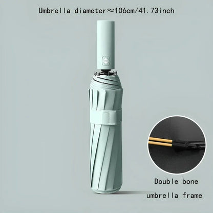 Foldable Umbrella with Reinforced Ribs and UV Blocking Canopy