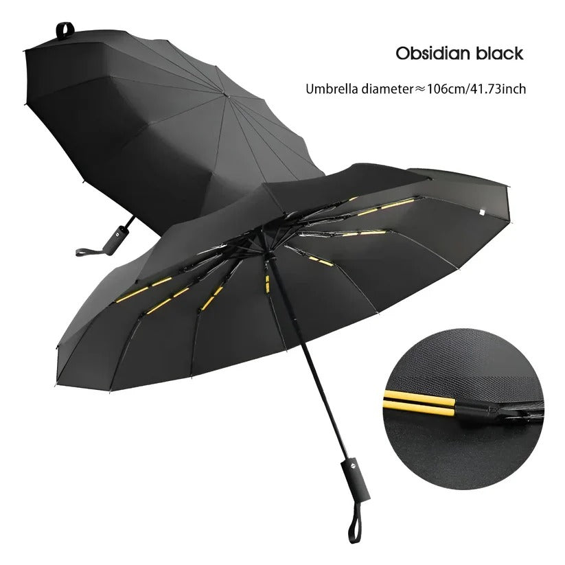 Foldable Umbrella with Reinforced Ribs and UV Blocking Canopy