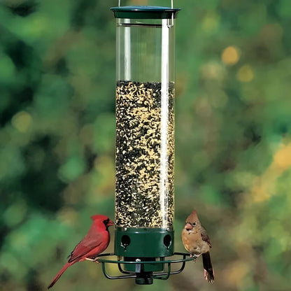 Spinning Perch Bird Feeder with Weight Activated Squirrel Deterrent and Metal Construction
