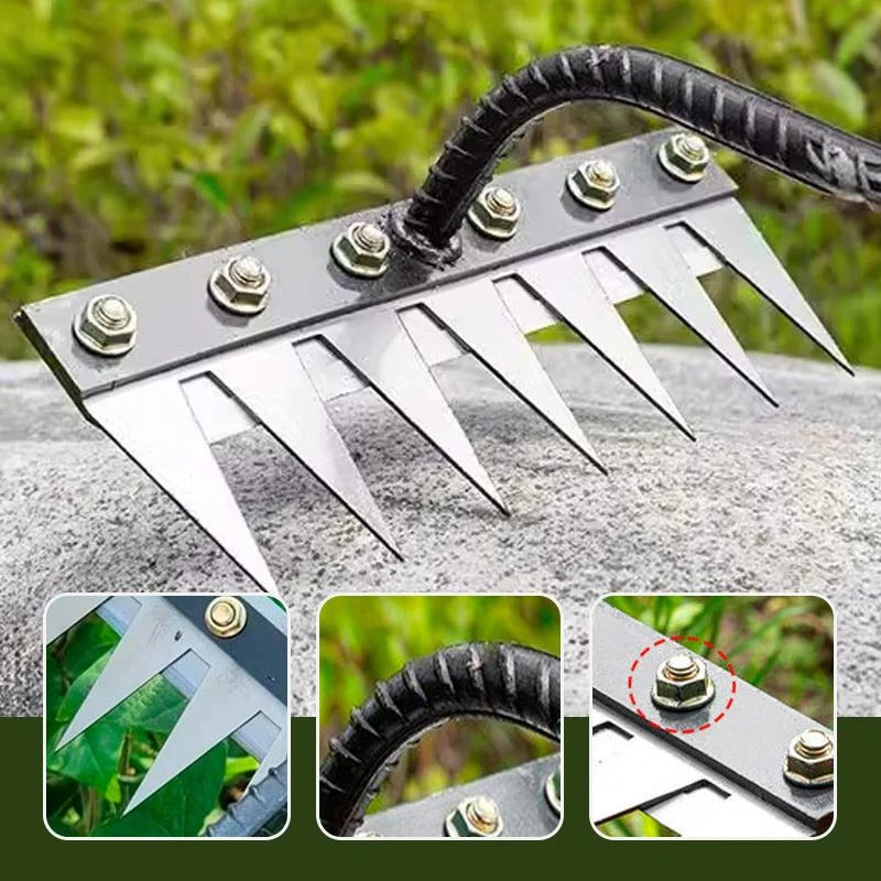 Versatile Handle Rake for Lawn with Detachable Teeth