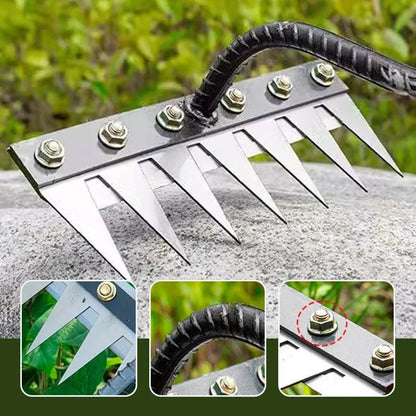 Versatile Handle Rake for Lawn with Detachable Teeth