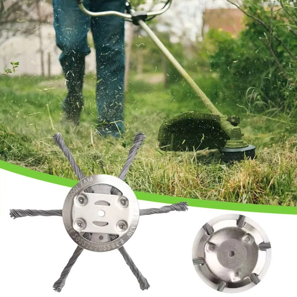 Wire Brush Trimmer Head for Battery Powered Grass Trimmers, 6-Inch