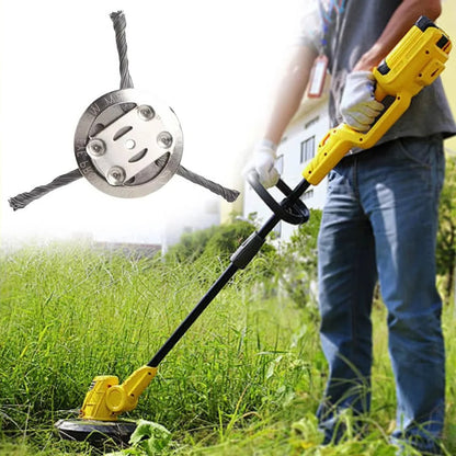 Wire Brush Trimmer Head for Battery Powered Grass Trimmers, 6-Inch