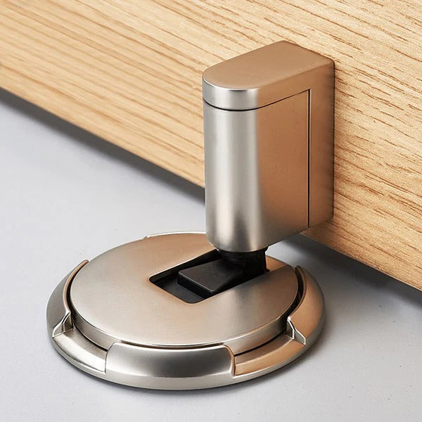 Adjustable Door Stopper with Zinc Alloy Construction and Dual Mounting Options