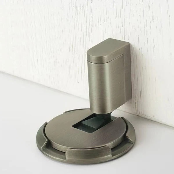 Adjustable Door Stopper with Zinc Alloy Construction and Dual Mounting Options