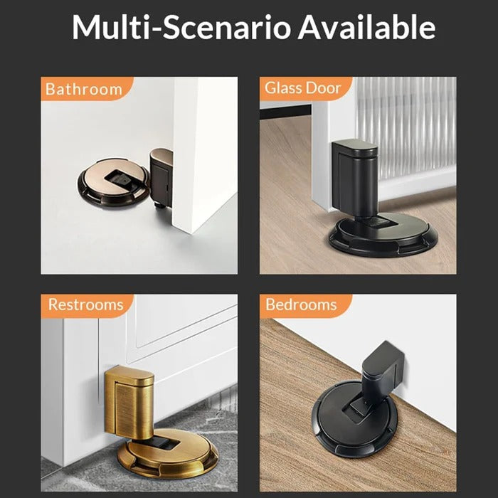Adjustable Door Stopper with Zinc Alloy Construction and Dual Mounting Options