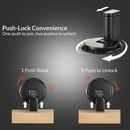 Adjustable Door Stopper with Zinc Alloy Construction and Dual Mounting Options