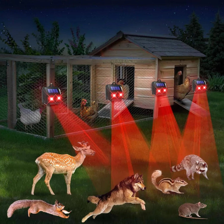 Solar Powered Ultrasonic Animal Repellent, Set of 2