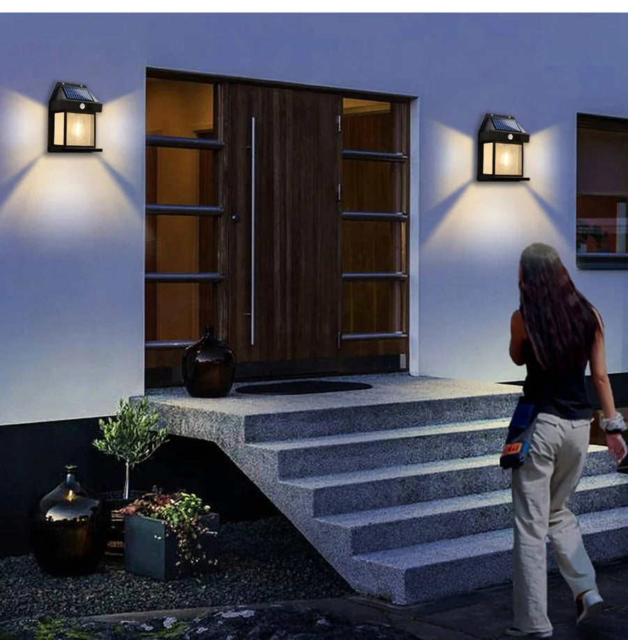 2 Set Outdoor Solar Wall Lamp