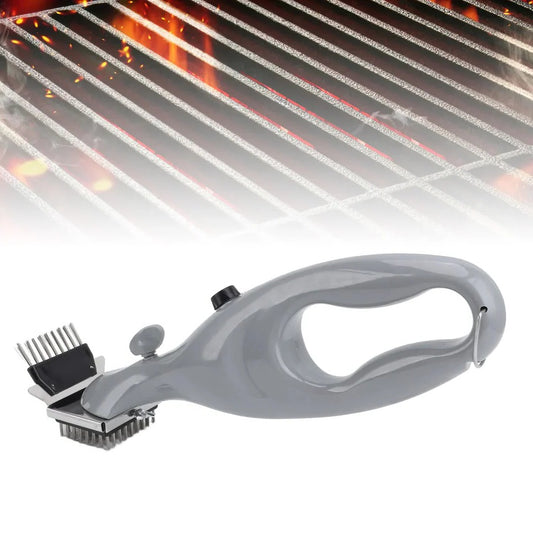 BBQ Grill Cleaning Brush with Handle & Stainless Steel Bristles