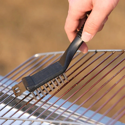 Stainless Steel Wire Bristles Barbecue Grill Cleaning Brush