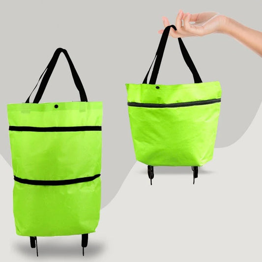 Rolling Foldable Grocery Bag with Extendable Handle