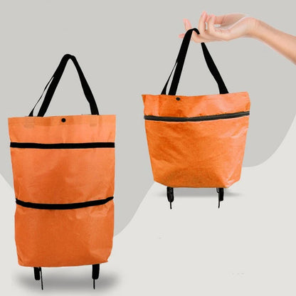 Rolling Foldable Grocery Bag with Extendable Handle