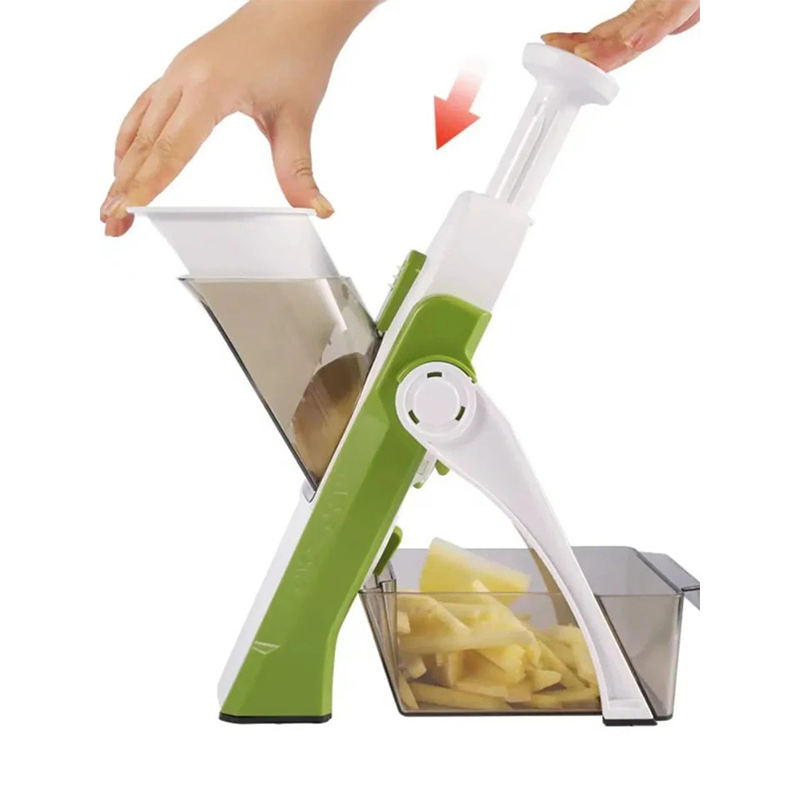 5-in-1 Vegetable Cutter with Interchangeable Blades and Tray