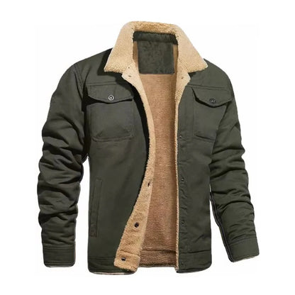 Warm Men’s Retro Plush Jacket for Winter Wear