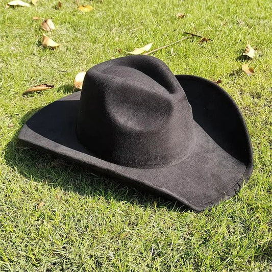 Vintage Suede Cowboy Fedora Hat for Outdoor Wear