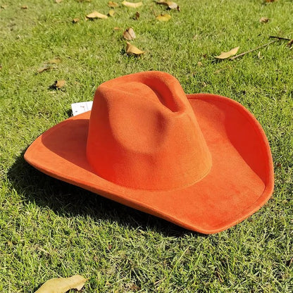 Vintage Suede Cowboy Fedora Hat for Outdoor Wear