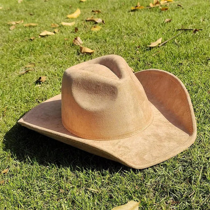 Vintage Suede Cowboy Fedora Hat for Outdoor Wear