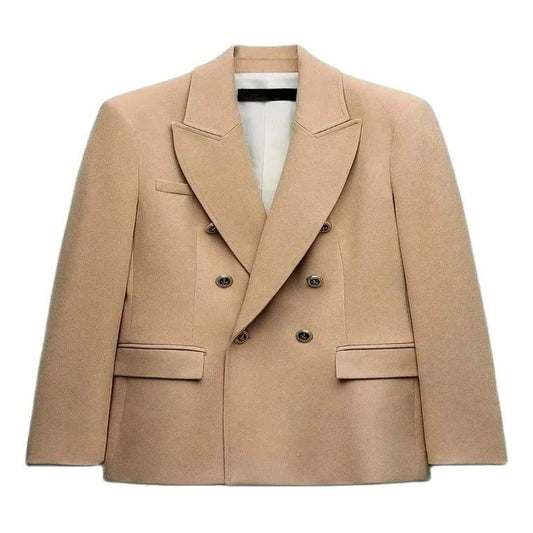 Elegant Women’s V-Neck Blazer with Fitted Silhouette