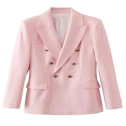 Elegant Women’s V-Neck Blazer with Fitted Silhouette