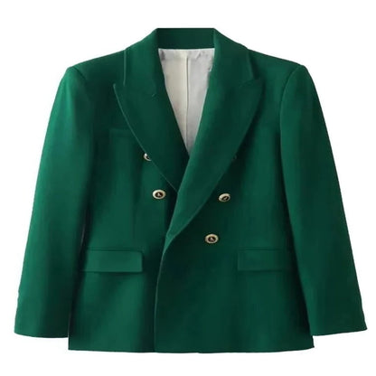 Elegant Women’s V-Neck Blazer with Fitted Silhouette