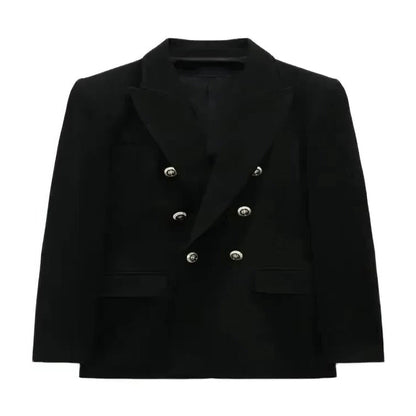 Elegant Women’s V-Neck Blazer with Fitted Silhouette