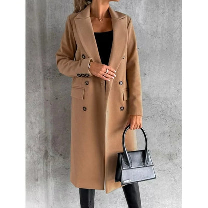 Classic Double-Breasted Coat for Women