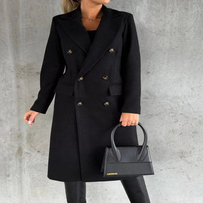 Classic Double-Breasted Coat for Women