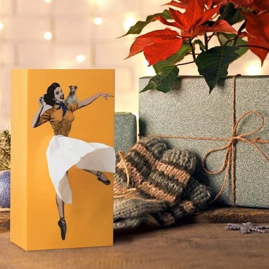 Tissue Box Cover with Animated Skirt Motion and Weighted Base