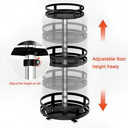 3-Tier Turntable Storage Rack – Metal Construction
