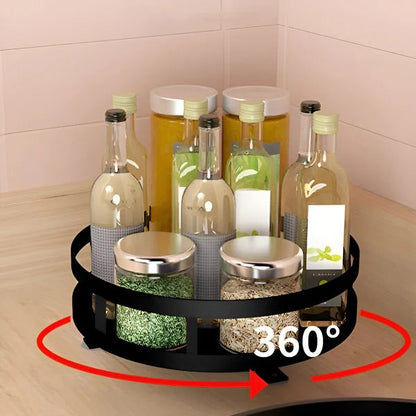 3-Tier Turntable Storage Rack – Metal Construction