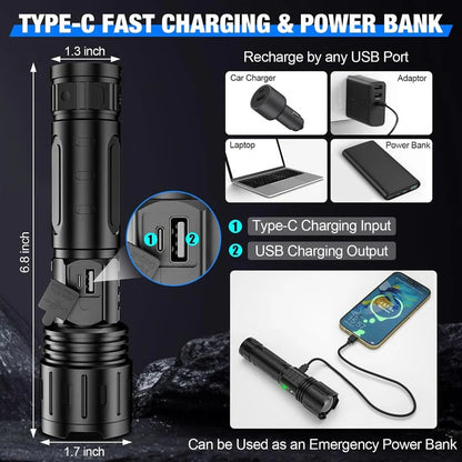 High-Power Rechargeable LED Flashlight